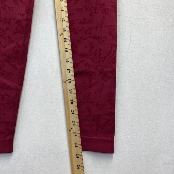 Women Mid-Rise Butt Lift Compression Yoga Leggings Large Red Tummy Control - Picture 5 of 15